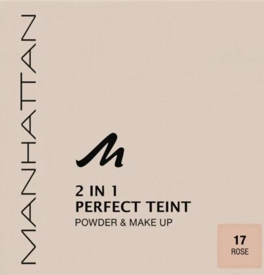 Manhattan 2 In 1 Perfekt Teint Powder & Make Up - 17 Rose ▪︎ Kompaktpuder▪︎ NEU - Bild 1 von 3
