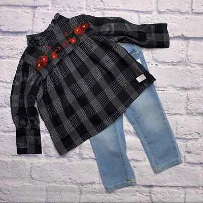 NUEVO 7 Para Toda la Humanidad Top Bordado + Conjunto Jean Foto 1 de 4