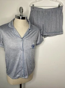 Life Is Good Lounge Nachtwäsche Grau Shirt Shorts PJ Set L Kaffee 2 Teile - Bild 1 von 9