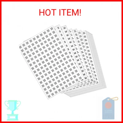 DERAYEE 4200 Pcs Pegatinas redondas de tamaño de ropa, etiquetas adhesivas de 1/2" Blanco adhesiv Foto 1 de 2