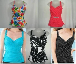 NWT Women's Miraclesuit Ruched V-Neck Tankini Swim Top 3 Colors Available $89 - Picture 1 of 10