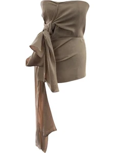 Joseph Strapless Top Bow Accent Beige Chic Statement Silk Lined - Size 40 - Picture 1 of 4