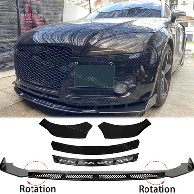 For Audi TT TTS TT RS Quattro Glossy Black Front Bumper Spoiler Lip Splitter Kit - Image 1 of 4