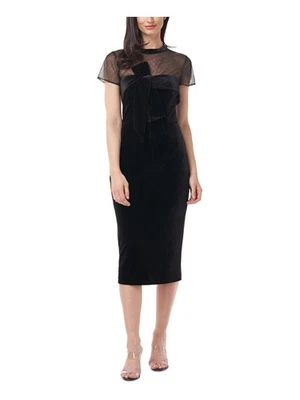 JS COLLECTION Womens  Short Sleeve Midi Evening Body Con Dress - Image 1 of 4