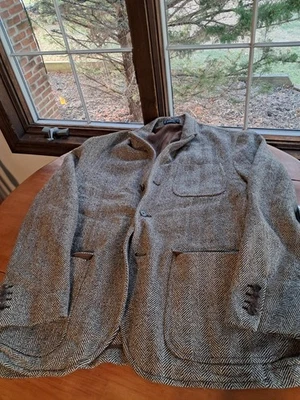 Vintage Polo Ralph Lauren Blazer Sports Coat Men 42R Herringbone Linen USA - Image 1 of 4