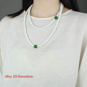 8mm Retro Chinese Pearl Bead Crossbody Necklace Women's Multi Loop Bracelet ﻿ - Picture 1 of 8