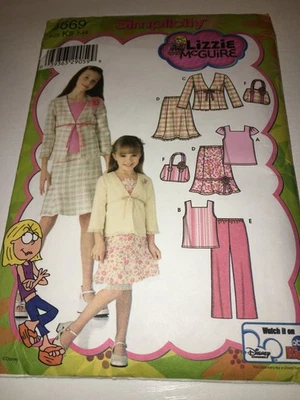 GIRLS TEEN CHILDS UNCUT SIMPLICITY 4669 Sewing Pattern SKIRT PANTS TOP SIZE 7-14 - Image 1 of 3
