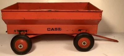 1/16 Eska Farm Toy JI Case Flare Box Wagon ~ Rubber Tires ~ Orange - Image 1 of 4
