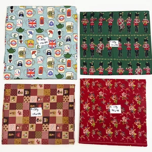 RARE Rose & Hubble Cotton Fabric London Cottage Floral Pattern Red Job Lot 3m - Picture 1 of 19