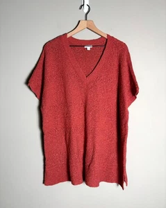 J. Jill orange Baumwollmischung V-Ausschnitt Kurzarm Herbst Boho Tunika Pullover Größe 3X - Bild 1 von 8