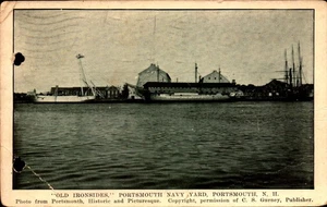 RARE RPPC-"OLD IRONSIDES"-US FRIGATE CONSTITUTION, PORTSMOUTH NAVY YARD, NH BK80 - Picture 1 of 2