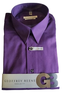 Geoffrey Beene Purple Dress Shirt 17 1/2 34-35 XL Sateen - Picture 1 of 4