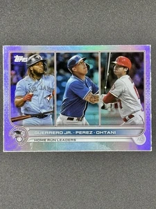 2022 Topps Serie 1 AL Home Run Leaders Rainbow Foil #48 Ohtani, Guerrero, Pérez - Imagen 1 de 2