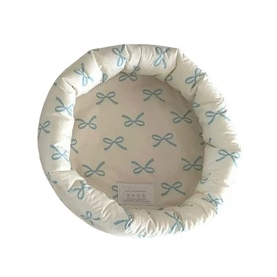 Adorable Round Storage Basket with Bowknot Detail for Small Item and Home Decors - Image 1 of 4