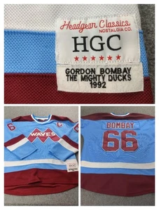 Gordon Bombay Waves Trikot Herren Large blau Mighty Ducks 1992 HGC 90 Film Hockey - Bild 1 von 13