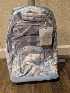 Mochila con ruedas POTTERY BARN TEEN Gear-Up LoveShackFancy azul damasco-NUEVA CON ETIQUETAS - Imagen 1 de 7