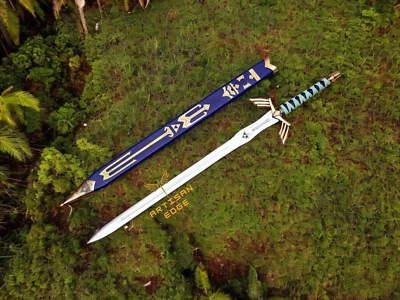 Handmade The Legend of Zelda Full Tang Skyward Link Master Sword with Scabbard - Image 1 of 4