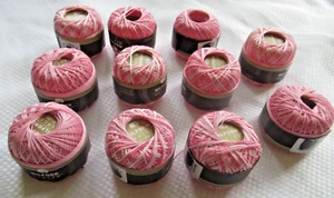 Lot 11 x 20g balls MILFORD CROCHET THREAD Rose Pink and Variegated Pink NEW - Picture 1 of 4