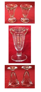 VINTAGE Libbey Sundae Glasses Ice Cream 1/2-Cup Clear Tulip 2-Piece Set - Picture 1 of 4