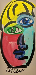Original Peter Robert Keil abstract oil painting on board size 12 x 24 inches - Picture 1 of 4