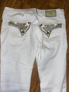 Robin’s Jean White Size 31 Pants Made In USA  Bedazzled - Picture 1 of 13