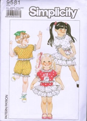 Simplicity Pattern 9581 ©1990 Childs, Skirt, Shorts, Top, All Sizes (3-6), FF - Image 1 of 2