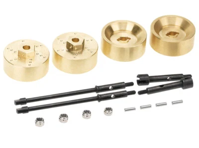 Brass 19g Each Wheel Spacers 11mm Thick w/ Extended Axles for Axial 1/24 SCX24 - Image 1 of 4