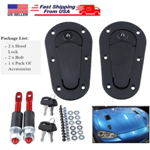 Racing Lock Plus Flush Hood Latch Pin Kit Carbon Fiber JDM style Racing CarDOB66 - Picture 1 of 17