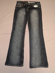 Retro Fox Damen Jeans Mid Rise Flare Leg Stretch Größe 9/10 dunkle Waschung - Bild 1 von 10