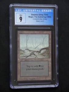 Magic the Gathering MTG Swamp Gray Tint 1993 Limited Edition Beta CGC 9 Mint - Picture 1 of 2