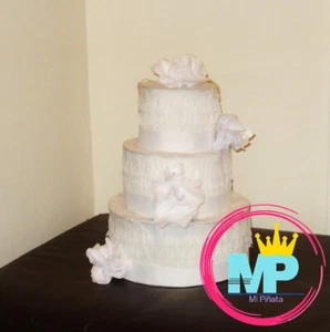 White wedding cake pinata. Birthday cake pinata. - Picture 1 of 1