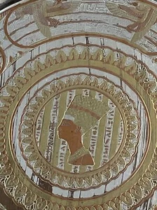 ANTIQUE ANCIENT EGYPTIAN COPPER Magic Plate Copper nefertiti egyptian goddess - Picture 1 of 7