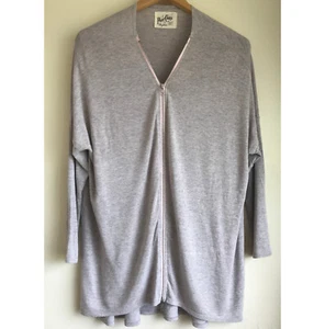 A Postcard From Brighton Long grey Jersey Flick top Large Size 1B Two way zip - Picture 1 of 6