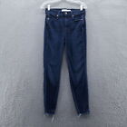 AYR Womens The Riser Skinny Jeans 27x26 Blue Psychic City Dark Wash Raw Hem