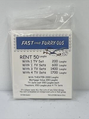 Looney Tunes Monopoly board game replacement game part pieces - Real state Cards - Image 1 of 3