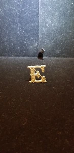 925 silver letter E Brooch/pin with black stones - Picture 1 of 9