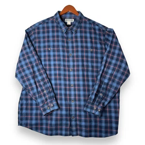 Duluth Trading Co Herren Größe 2XL Flanell kariert Button Down Hemd Taschen blau - Bild 1 von 8