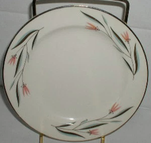 Knowles Carlton Piatto Torta Pane 6-1/8" Rosa Fiori Grigio Foglie Grigio - Foto 1 di 2