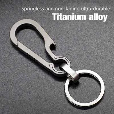 Titanium Alloy Carabiner Multi-function Keychain Outdoor Waist Hang Chain Ring - Image 1 of 4