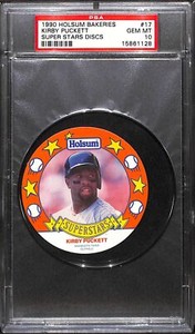 1990 HOLSUM BAKERIES #17 KIRBY PUCKETT SUPER STARS DISCS PSA 10 15861128