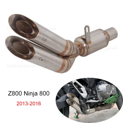 Tubulação de escape de saída dupla silenciador deslizante 2013-2016 para Kawasaki Z800 Ninja 800 - Imagem 1 de 4