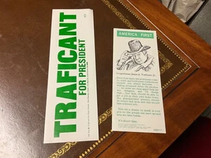 James A. Trafficant para Presidente Ohio Congresista Campaña Demócrata Emphemera - Imagen 1 de 4