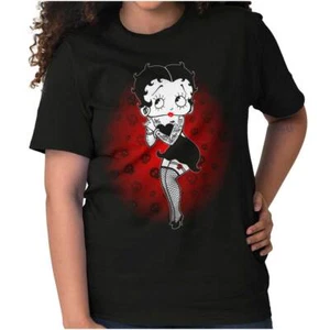 Betty Boop Vintage Retro Got Punk Cartoon Womens Graphic Crewneck T Shirt Tee - Picture 1 of 8