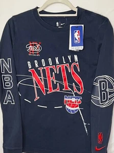 NWT Women's NIke Official NBA Brooklyn Nets long Sleeve Shirt Size Sm MRSP $45 - Picture 1 of 6