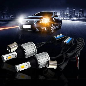 1157 Dual Color Switchback White/Amber LED Bulbs DRL Turn Signal Light Canbus - Picture 1 of 6
