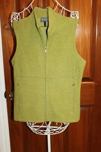 Ibex The Art of Wool chartreuse Green Zip front Women's vest M  (bin160) - Picture 1 of 7