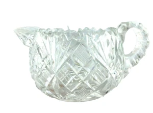 Lead Cut Crystal Creamer - Vintage Glassware Serving Piece - Picture 1 of 6