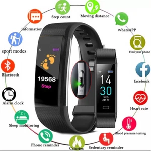 Smart Watch Band Sleep Heart Rate Monitor Tracker Fitness Wristband US STOCK - Picture 1 of 22