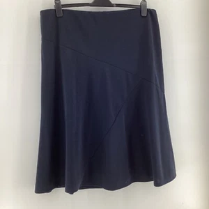 Bonmarché Navy Flared Skirt Size 20 Pull On Stretch Midi Ladies Smart - Picture 1 of 6