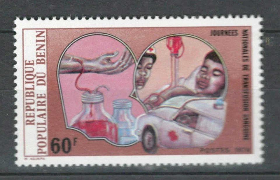 LOTE DE SELLOS BENÍN COLONIAS FRANCESAS ÁFRICA TRANSFUSIÓN DE SANGRE CRUZ ROJA MNH (BEN 915) Foto 1 de 1